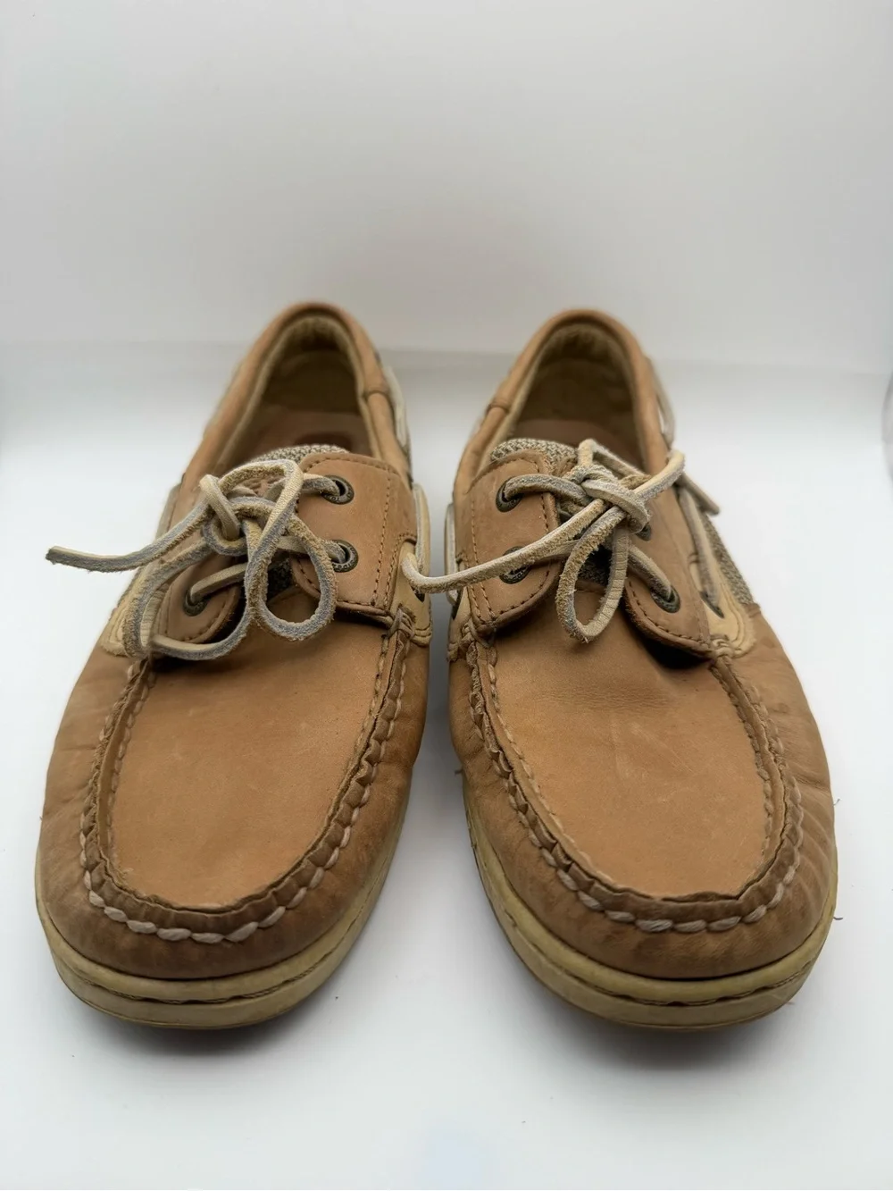 Sperry Top Sider Mens Brown Leather Boat Shoes Size 8